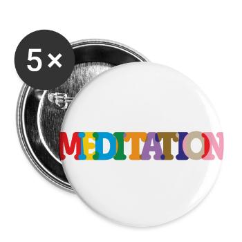 Méditation / Zen / Relax - Lot de 5 petits badges (25 mm) - blanc - Devant