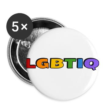 Couleurs de l’arc-en-ciel LGBTIQ - Lot de 5 petits badges (25 mm) - blanc - Devant