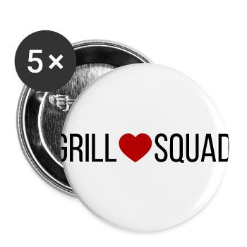 Grill Squad Coeur - Lot de 5 petits badges (25 mm) - blanc - Devant
