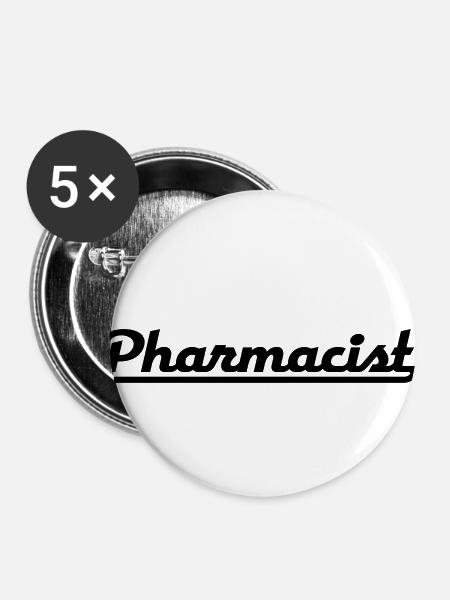 Apotheker - Buttons klein 25 mm (5er Pack) - Weiß