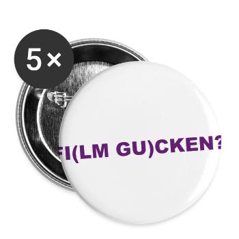 Film Gucken - Buttons klein 25 mm (5er Pack) - Weiß - Vorne