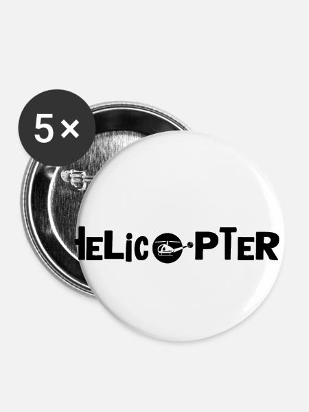 Helikopter Pilot Rettungsflieger - Buttons klein 25 mm (5er Pack) - Weiß