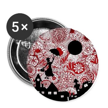 Singendes Kindermädchen Mary - Buttons klein 25 mm (5er Pack) - Weiß - Vorne