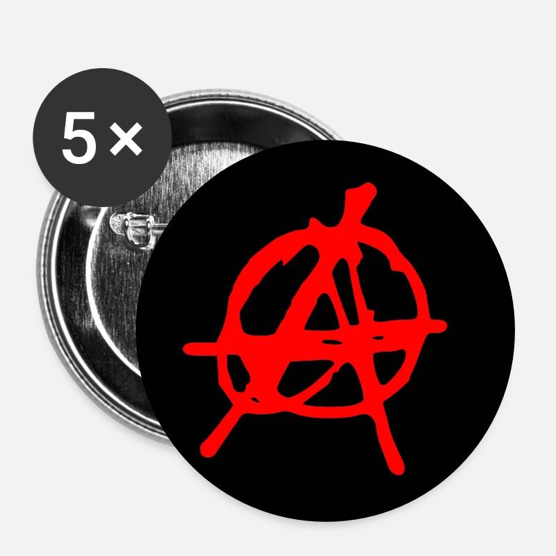 Anarchy - Buttons small 1''/25 mm (5-pack) - white