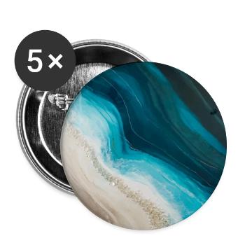 MER - Lot de 5 petits badges (25 mm) - blanc - Devant