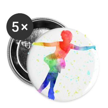 Figure Skating Ice Skater Skate Dance Winter Sport - Buttons small 1''/25 mm (5-pack) - white - Front