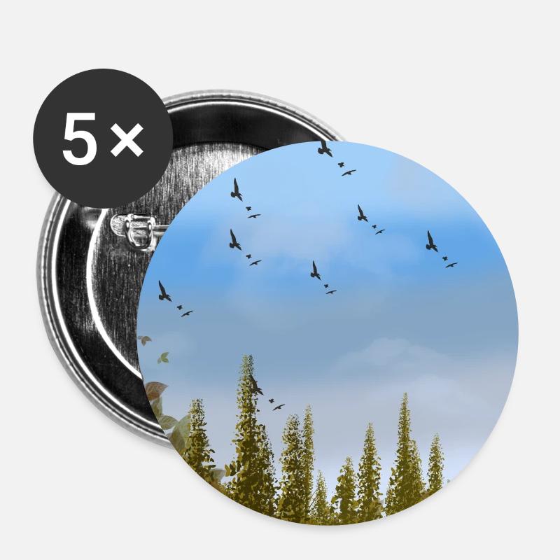 Blue sky - Buttons small 1''/25 mm (5-pack) - white
