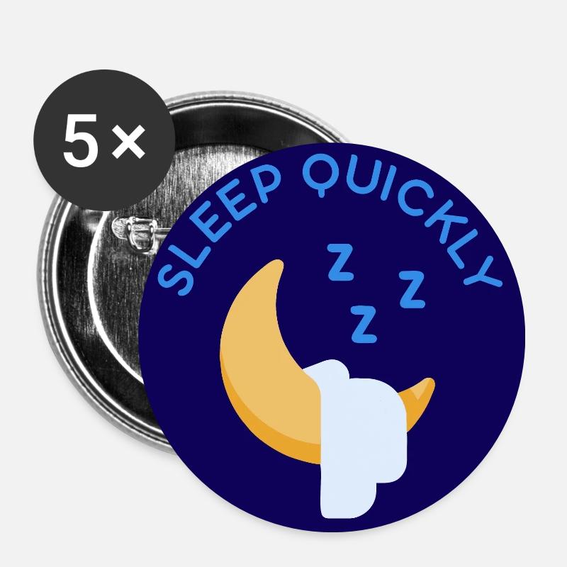 SLEEP QUICKLY (Youtube Channel) - Lot de 5 petits badges (25 mm) - blanc