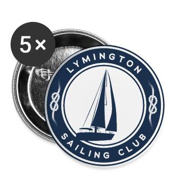 Lymington Segelboot - Buttons klein 25 mm (5er Pack) - Weiß - Vorne
