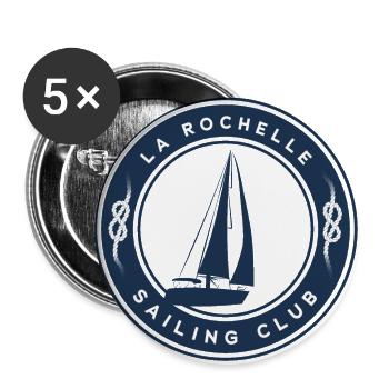 La Rochelle Voilier - Lot de 5 petits badges (25 mm) - blanc - Devant