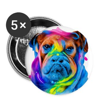 Bordeauxdogge Design in Farbe - Buttons klein 25 mm (5er Pack) - Weiß - Vorne