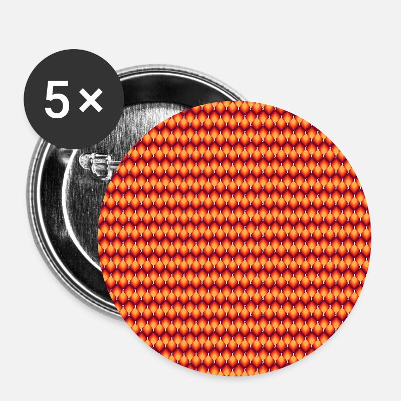 Retro pattern - Buttons small 1''/25 mm (5-pack) - white