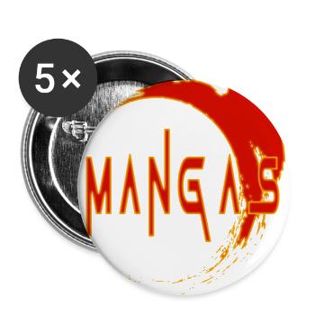 Mangas - Lot de 5 petits badges (25 mm) - blanc - Devant