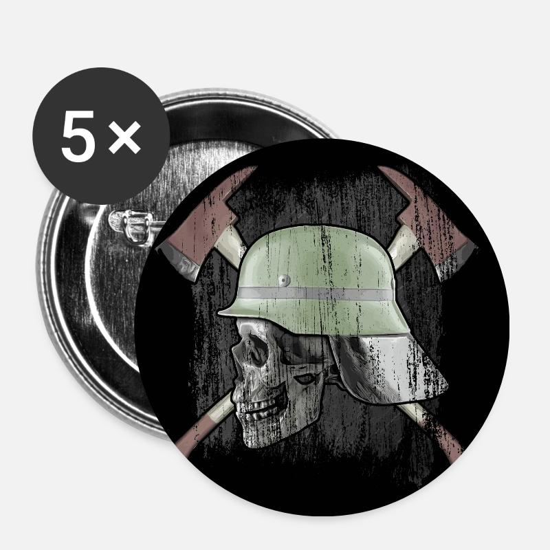 Fire brigade - Buttons small 1''/25 mm (5-pack) - white