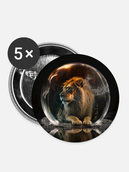 Lionsphere - Löwensphere - Buttons klein 25 mm (5er Pack) - Weiß