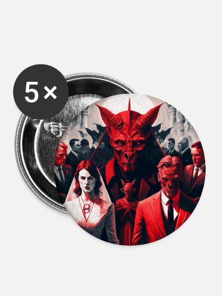 Willkommen im Hellfire#Club - Buttons klein 25 mm (5er Pack) - Weiß