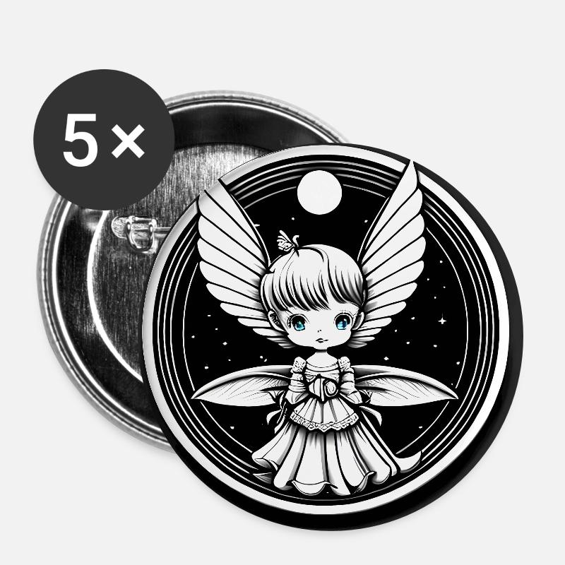 Goth Gothic dear elf - Buttons small 1''/25 mm (5-pack) - white