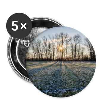 Soleil d’hiver - Lot de 5 petits badges (25 mm) - blanc - Devant