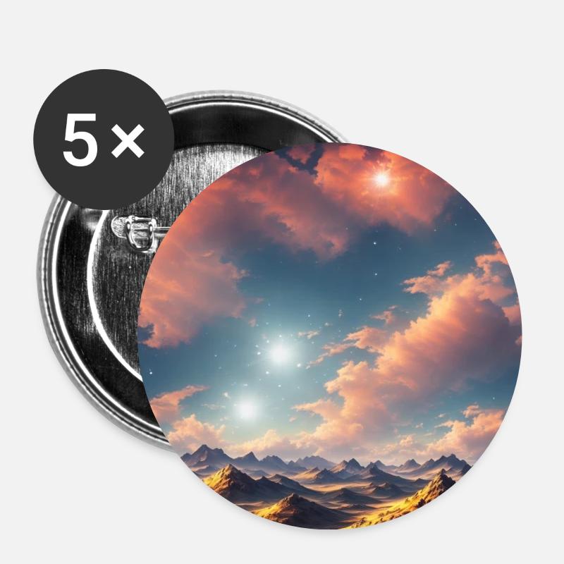 A surreal sky - Buttons klein 25 mm (5er Pack) - Weiß