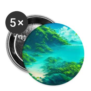A lush tropical planet - Buttons klein 25 mm (5er Pack) - Weiß - Vorne