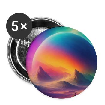 Planet - Buttons klein 25 mm (5er Pack) - Weiß - Vorne
