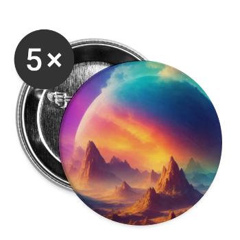 Planet - Buttons klein 25 mm (5er Pack) - Weiß - Vorne