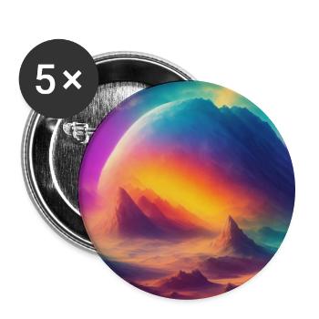 Planet - Buttons klein 25 mm (5er Pack) - Weiß - Vorne