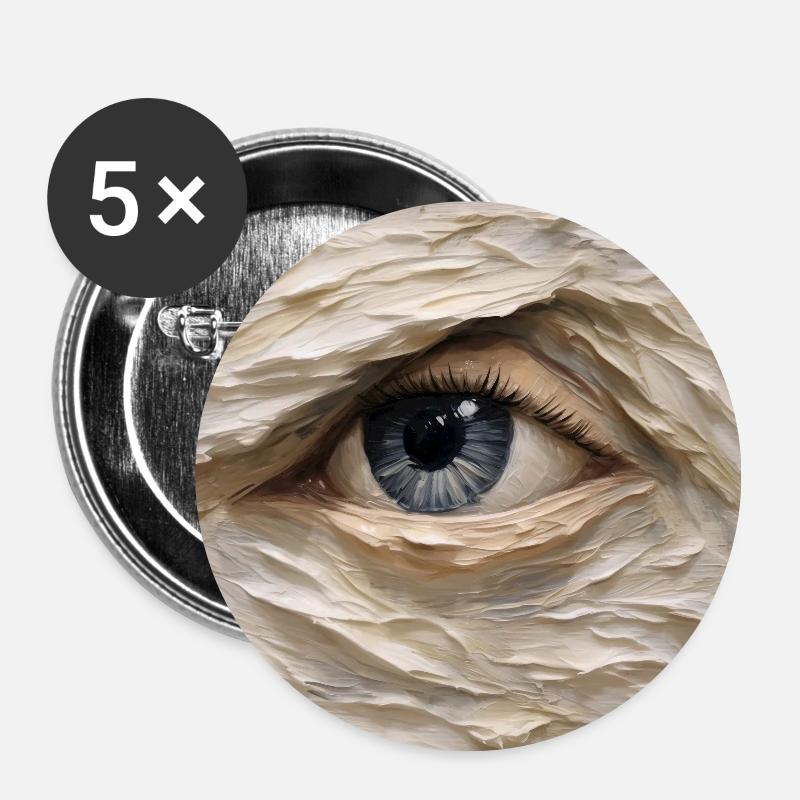 Auge Gemälde - Buttons klein 25 mm (5er Pack) - Weiß