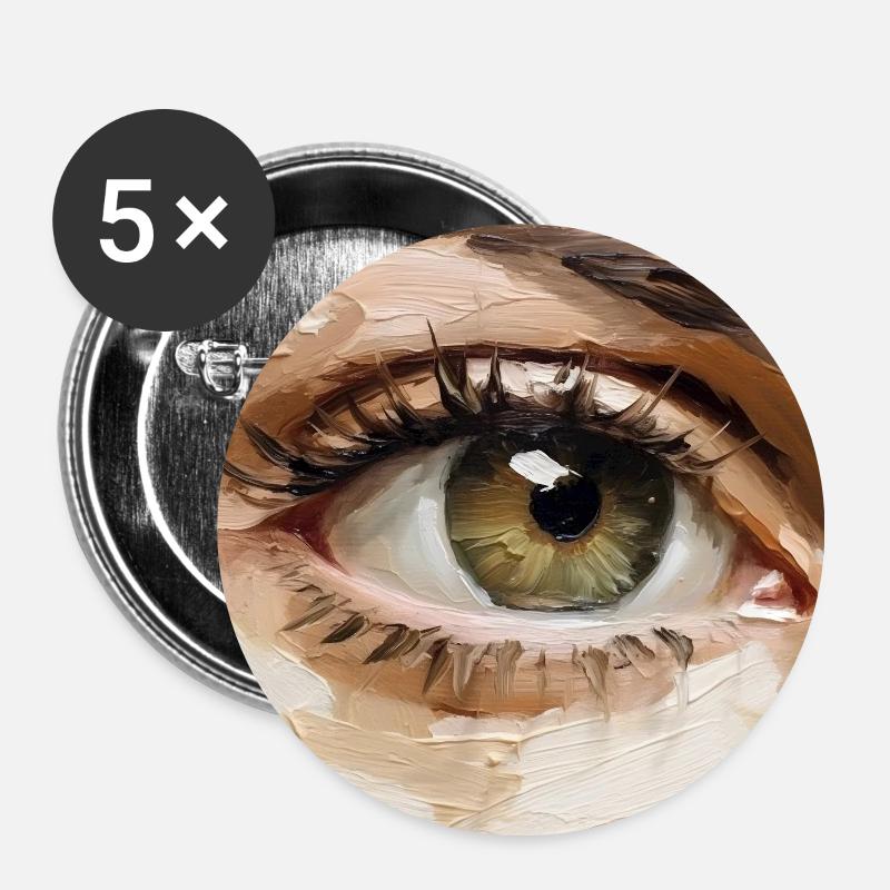 Eye Paintings - Buttons small 1''/25 mm (5-pack) - white