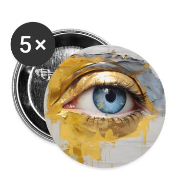 Eye Painting - Buttons small 1''/25 mm (5-pack) - white - Front