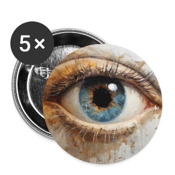 Eye Paintings - Buttons small 1''/25 mm (5-pack) - white - Front