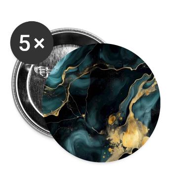 Marmor Naturstein Textur - Buttons klein 25 mm (5er Pack) - Weiß - Vorne