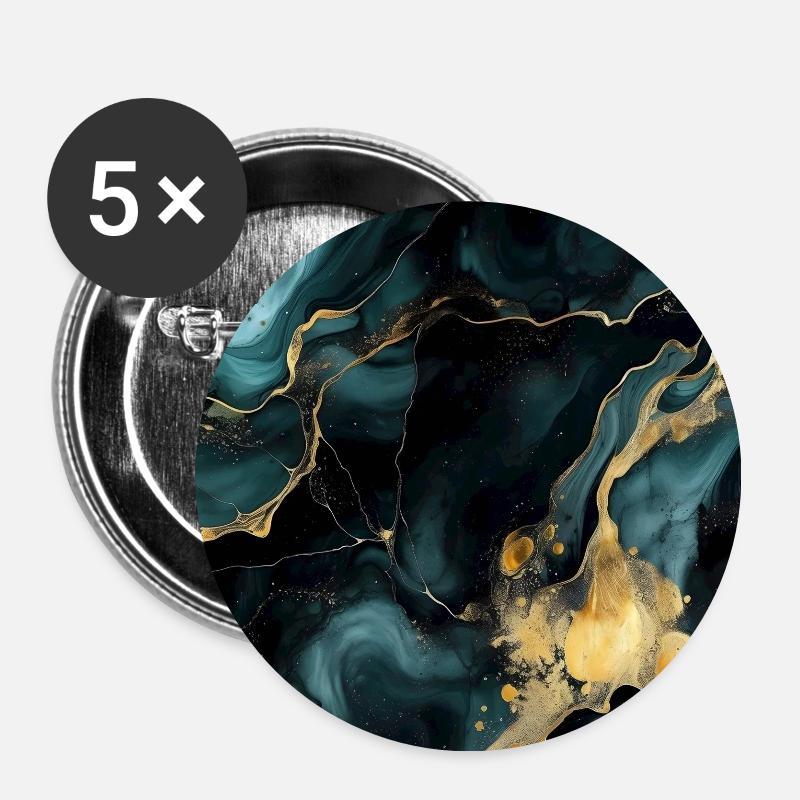 Marble Natural Stone Texture - Buttons small 1''/25 mm (5-pack) - white