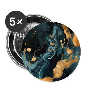 Marmor Naturstein Textur Blau - Buttons klein 25 mm (5er Pack) - Weiß - Vorne