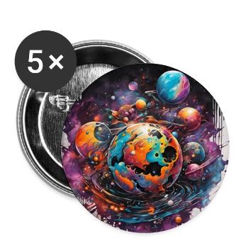 Planet - Buttons small 1''/25 mm (5-pack) - white - Front