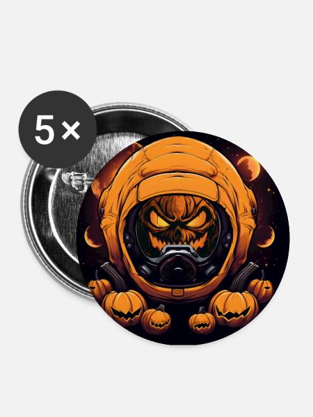 Die Invasion der Kürbisse - Buttons klein 25 mm (5er Pack) - Weiß