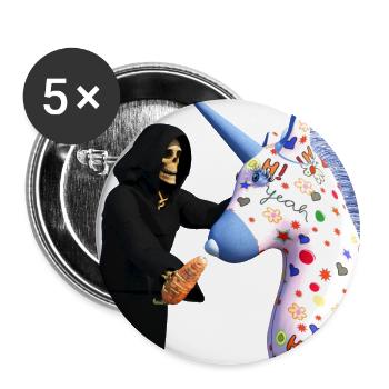 Lieben Pferde keine Karotten? - Buttons klein 25 mm (5er Pack) - Weiß - Vorne