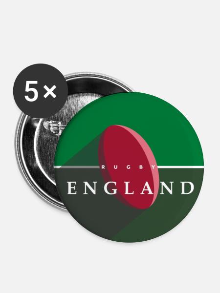 RUGBY ENGLAND - Buttons klein 25 mm (5er Pack) - Weiß