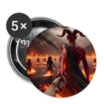 Folge mir in den Abgrund - Infernal Devil's Pact #02 - Buttons klein 25 mm (5er Pack) - Weiß - Vorne