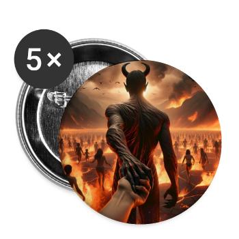 Folge mir in den Abgrund - Infernal Devil's Pact #03 - Buttons klein 25 mm (5er Pack) - Weiß - Vorne