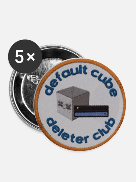 DefaultCube Deleter Club - Buttons klein 25 mm (5er Pack) - Weiß