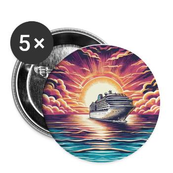 Cruise into the sunset - Buttons small 1''/25 mm (5-pack) - white - Front