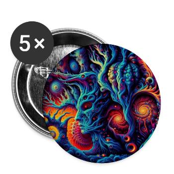 Psy forest fractal - Buttons klein 25 mm (5er Pack) - Weiß - Vorne