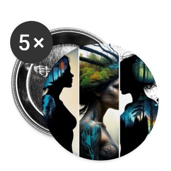 Mutter Natur - Buttons klein 25 mm (5er Pack) - Weiß - Vorne