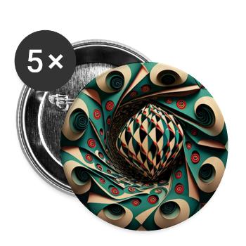 Geometrische Harmonie - Buttons klein 25 mm (5er Pack) - Weiß - Vorne