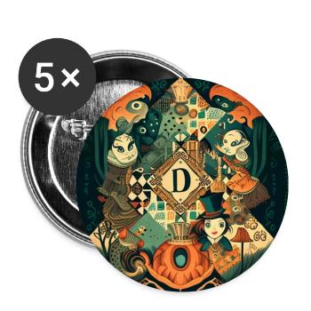 Vintage Wunderland - Buttons klein 25 mm (5er Pack) - Weiß - Vorne
