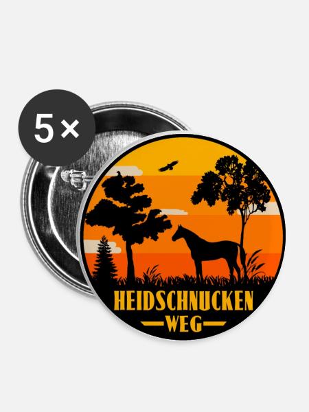 Heidschnuckenweg - Buttons klein 25 mm (5er Pack) - Weiß