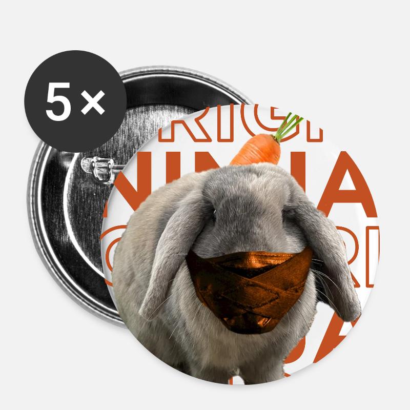 Ninja Scribble - Buttons small 1''/25 mm (5-pack) - white