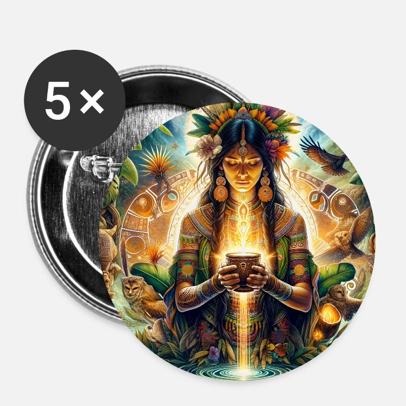 Cacao Ceremony - Buttons small 1''/25 mm (5-pack) - white