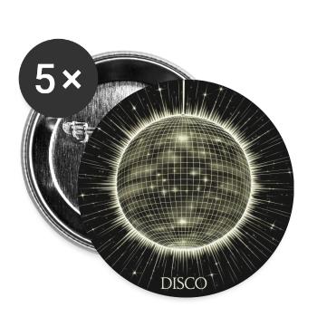 DISKO Kugel - Buttons klein 25 mm (5er Pack) - Weiß - Vorne